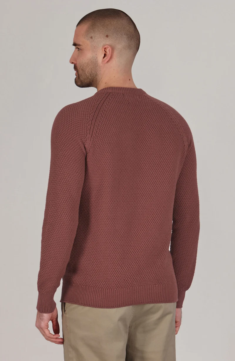 Herren-Raglanpullover aus Bio-Baumwolle mit Moosmuster