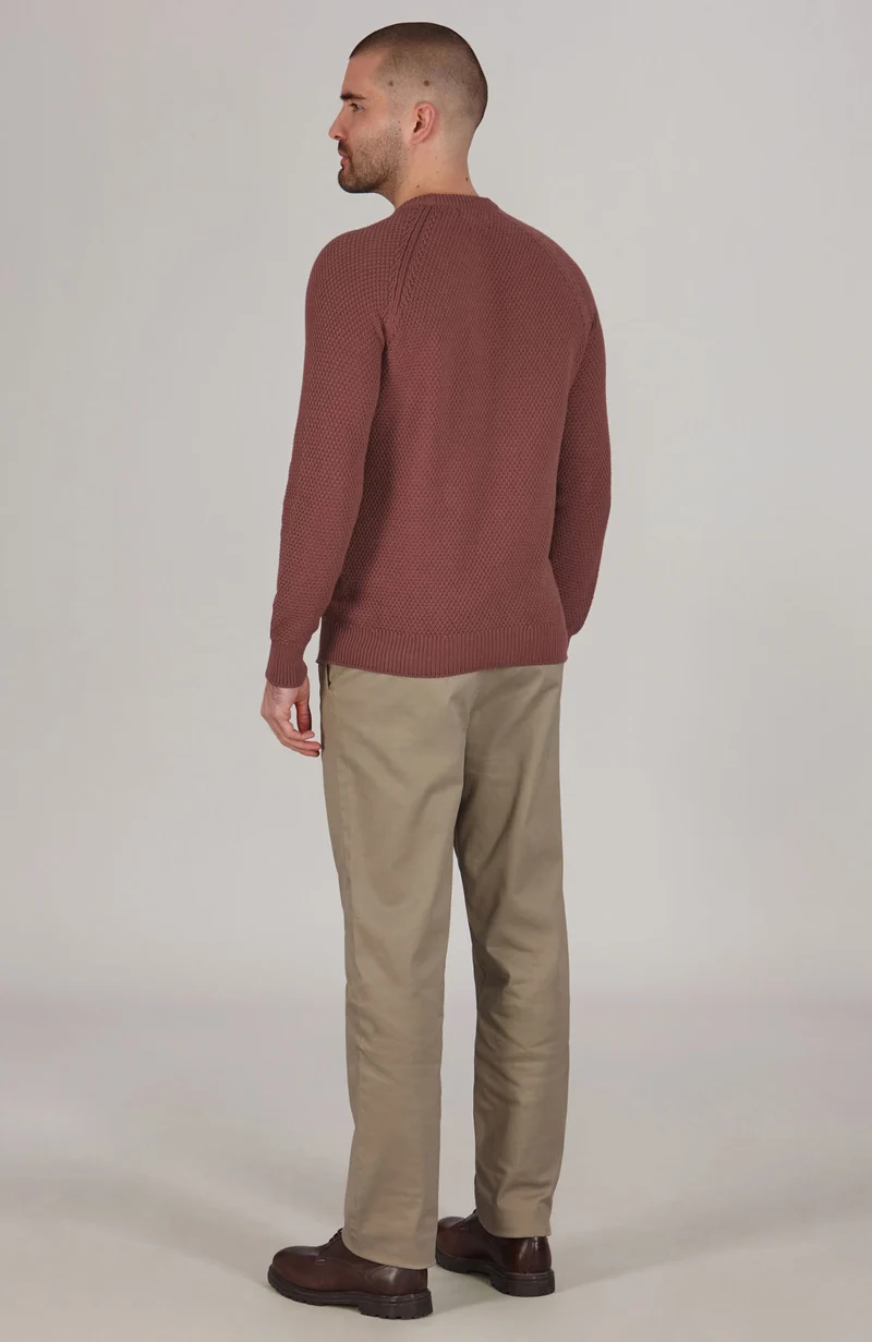 Herren-Raglanpullover aus Bio-Baumwolle mit Moosmuster