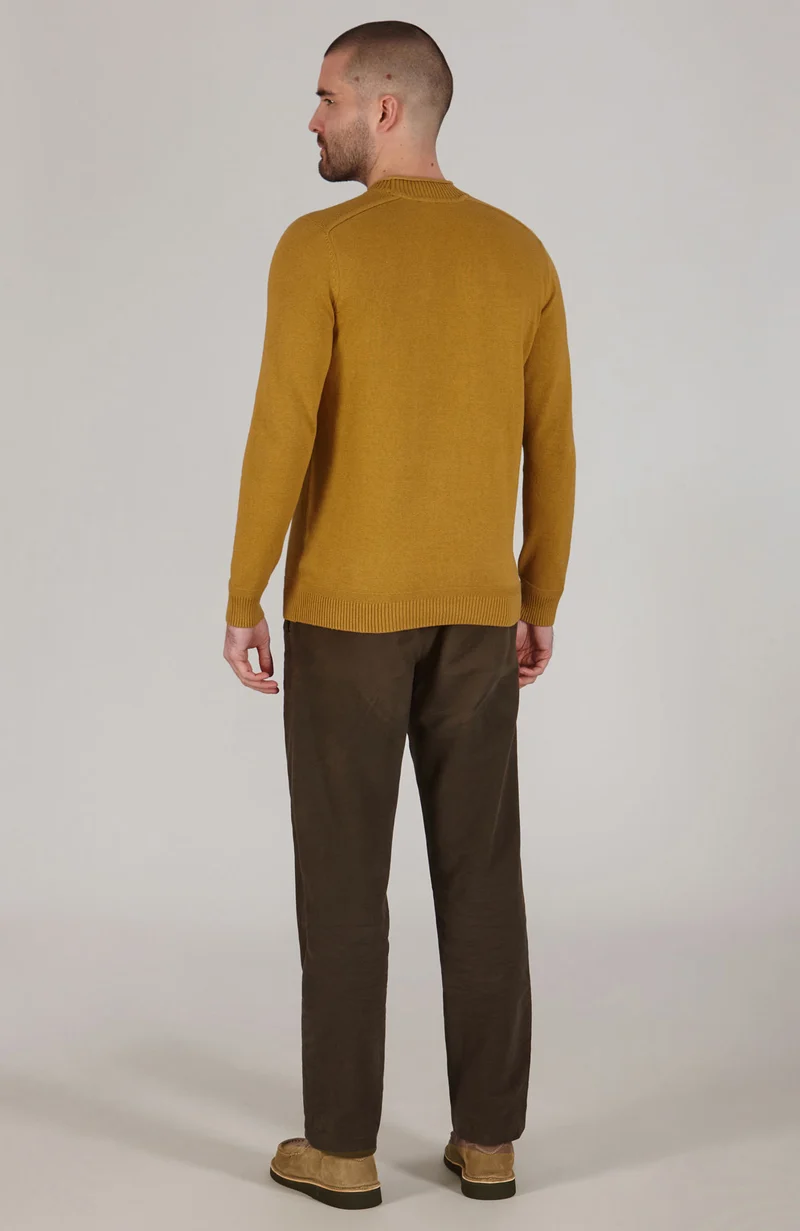 Mens Lightweight Organic Cotton Linen Saddle Shoulder Jumper