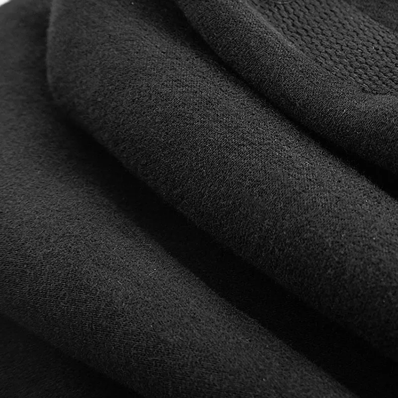 Damen-Kapuzenpullover mit Punk-Kreuz- und Kettenmotiv, Schwarz