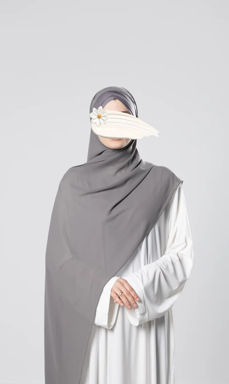 Chiffonschal mit Sofort-Schal-Design – Dunkelgrau