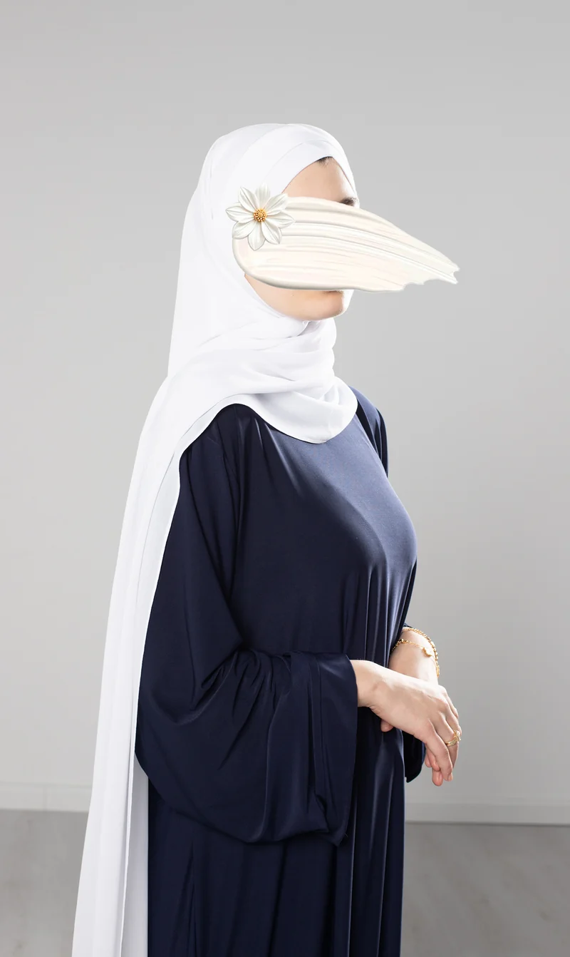 Chiffon-Schal mit Sofort-Schnittmuster - Elfenbein