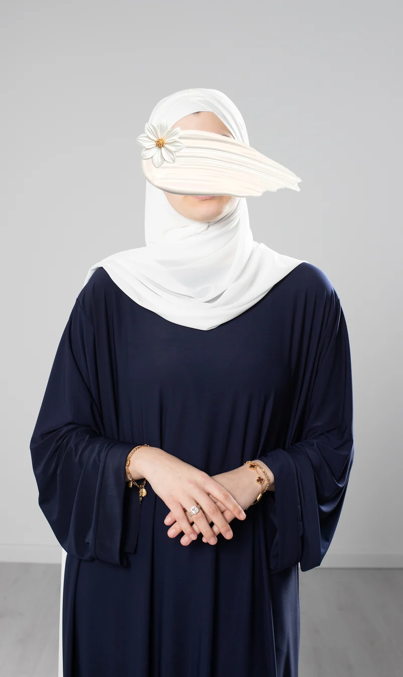 Chiffon-Schal mit Sofort-Schnittmuster - Elfenbein