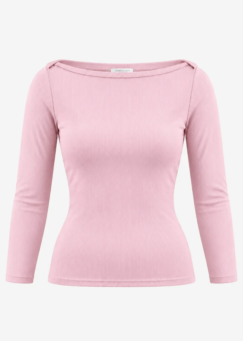 3/4 Arm Rippshirt - altrosa