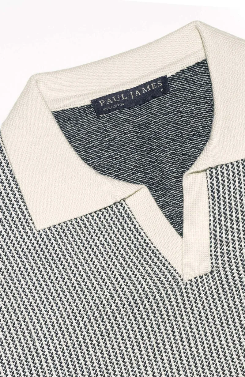 Leichtes Fishermans-Poloshirt ohne Knöpfe aus 100 % Baumwolle für Herren