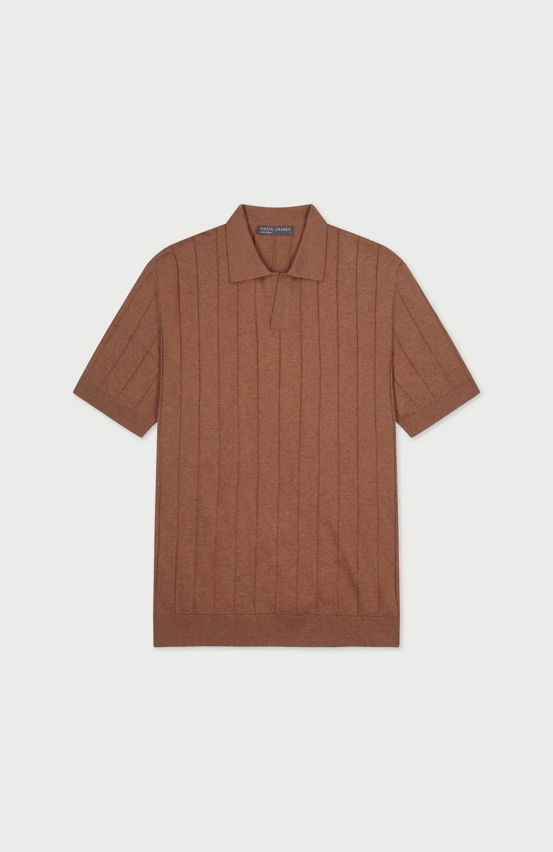 Mens Ultra Fine Cotton Selection Knit Buttonless Polo Shirt