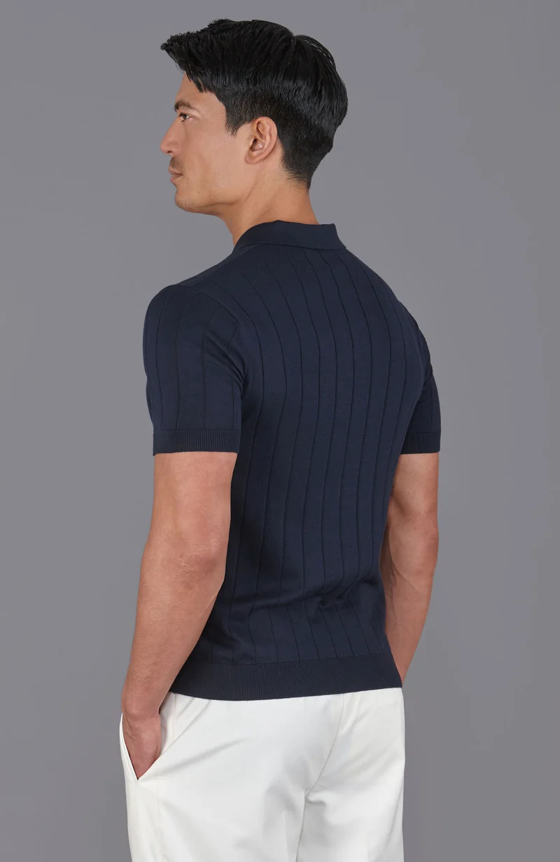 Mens Ultra Fine Cotton Selection Knit Buttonless Polo Shirt