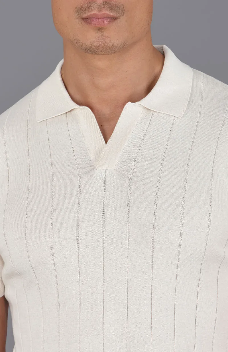 Mens Ultra Fine Cotton Selection Knit Buttonless Polo Shirt