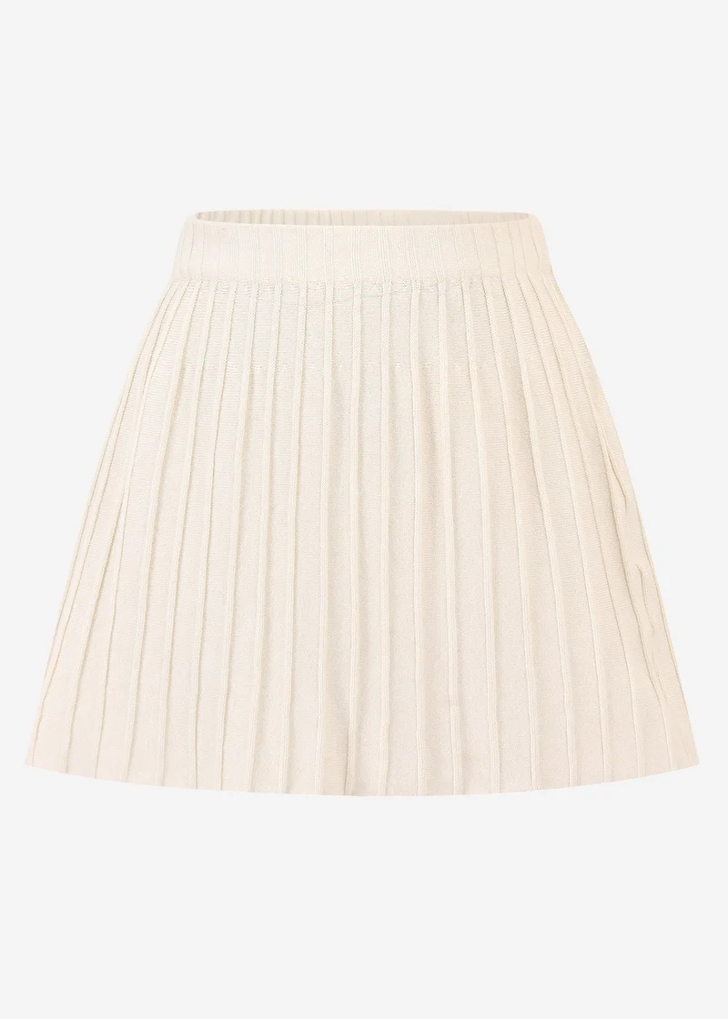 Plissierter Strick-Rock - offwhite
