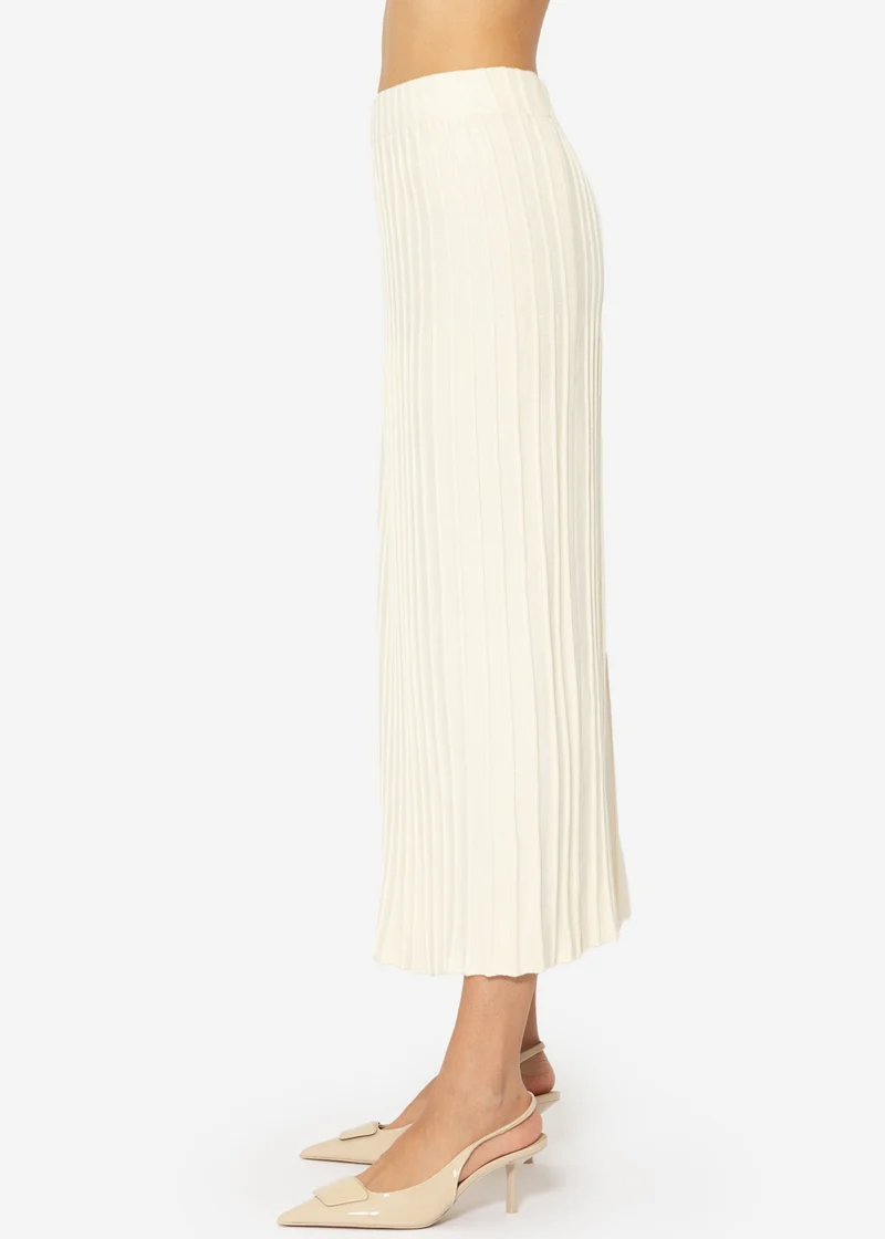 Plissierter Maxi Strick-Rock - offwhite