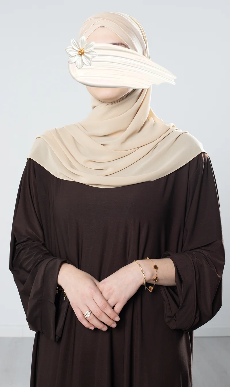 Chiffonschal mit Sofort-Schal-Design – Beige