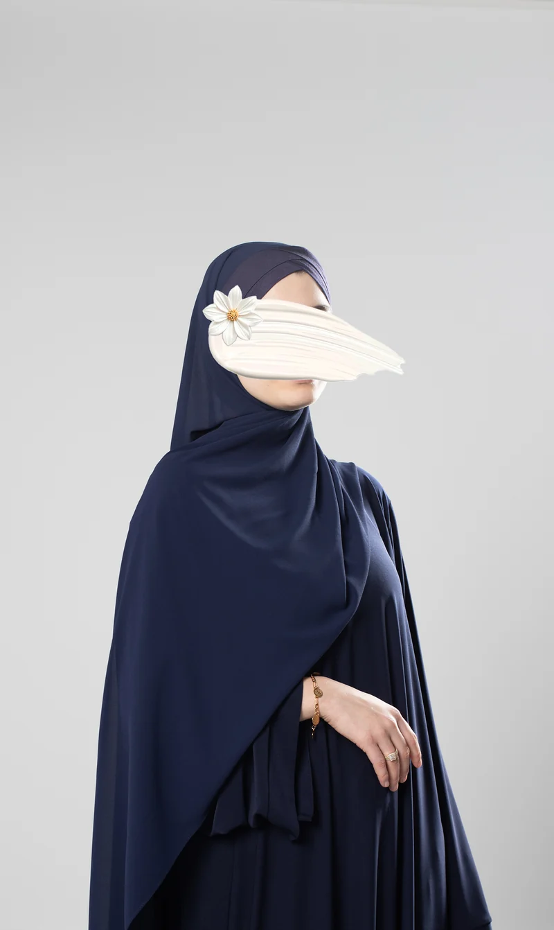 Chiffonschal mit Sofort-Schnittmuster - Marineblau