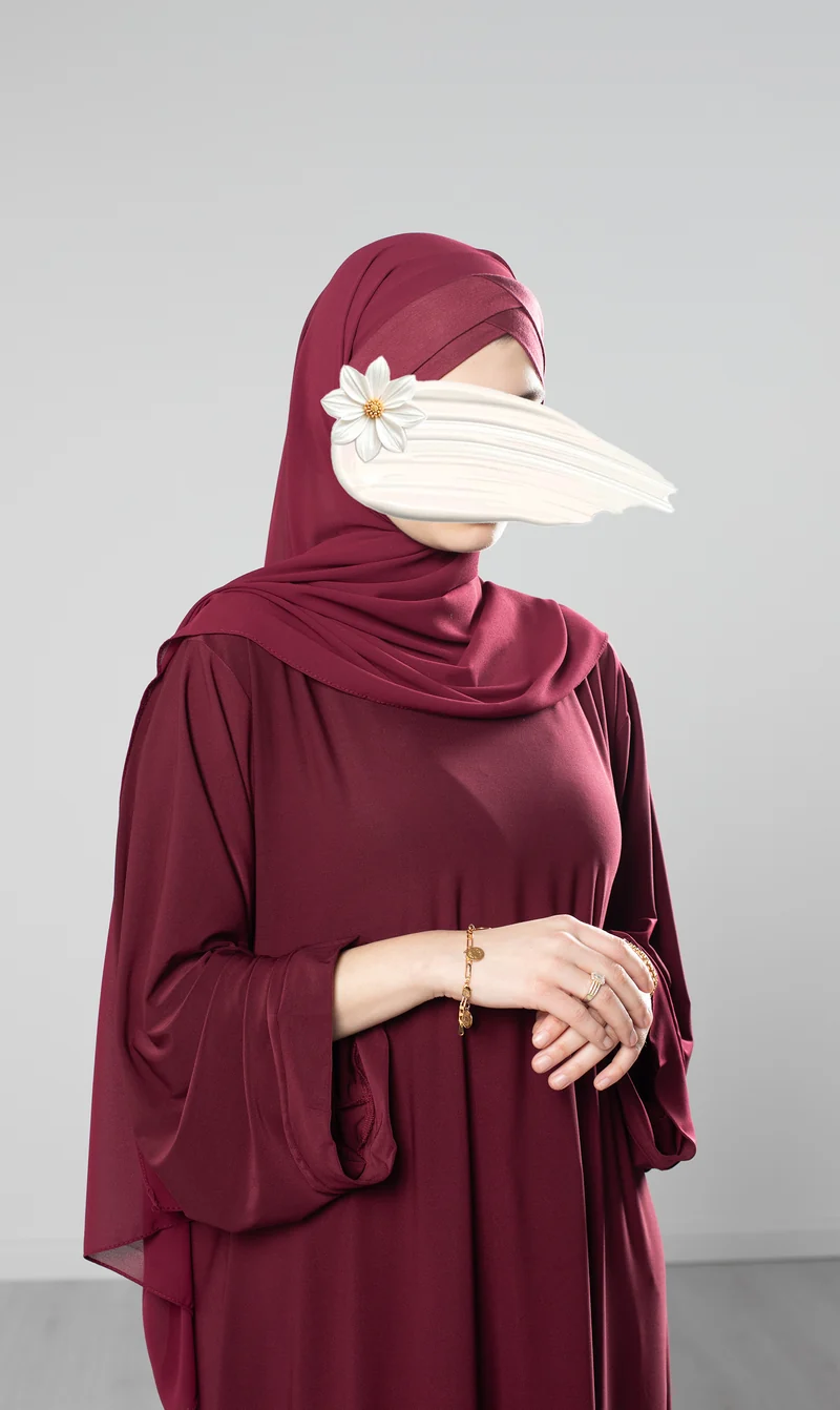 Chiffonschal mit Sofort-Schnittmuster - Bordeaux