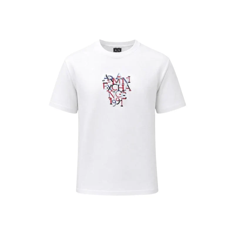 Armani Exchange Weißes Baumwoll-T-Shirt für Herren