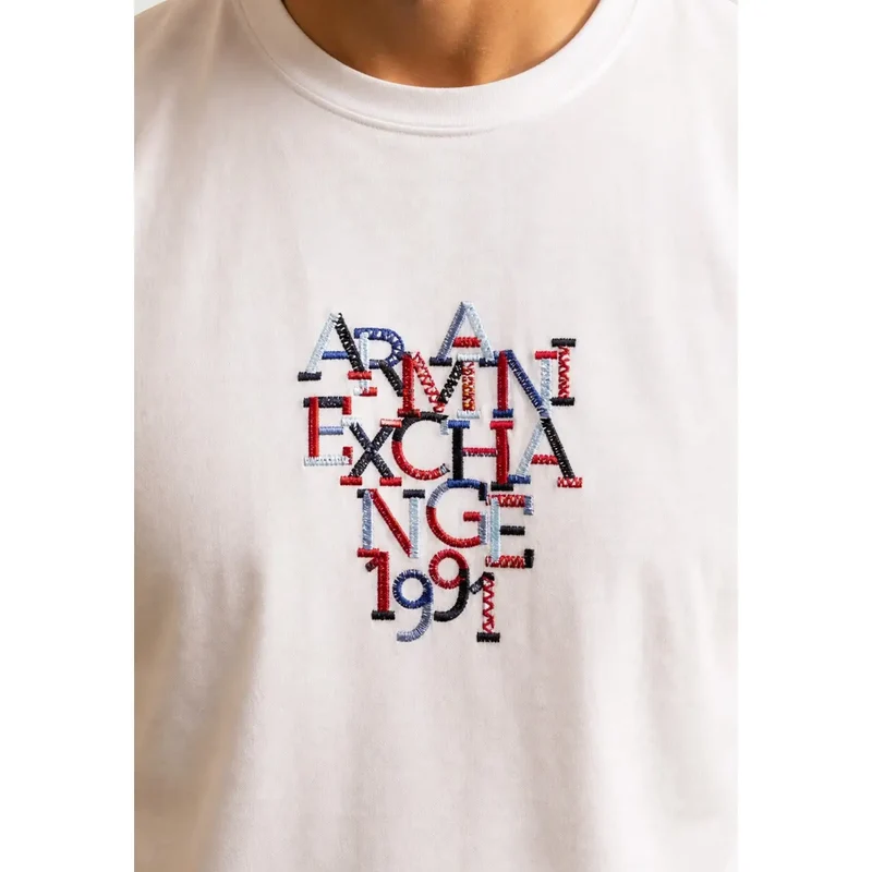 Armani Exchange Weißes Baumwoll-T-Shirt für Herren