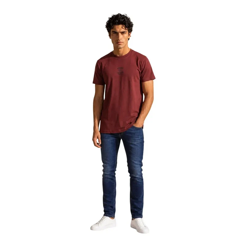 Armani Exchange Rotes Baumwoll-T-Shirt für Herren