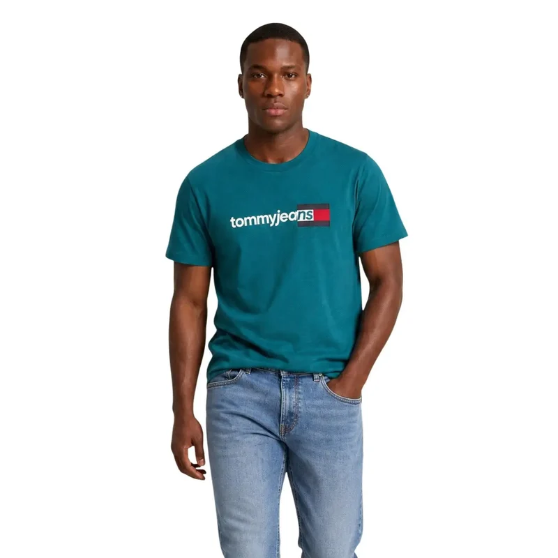 Tommy Hilfiger Grünes Herren-T-Shirt aus Bio-Baumwolle