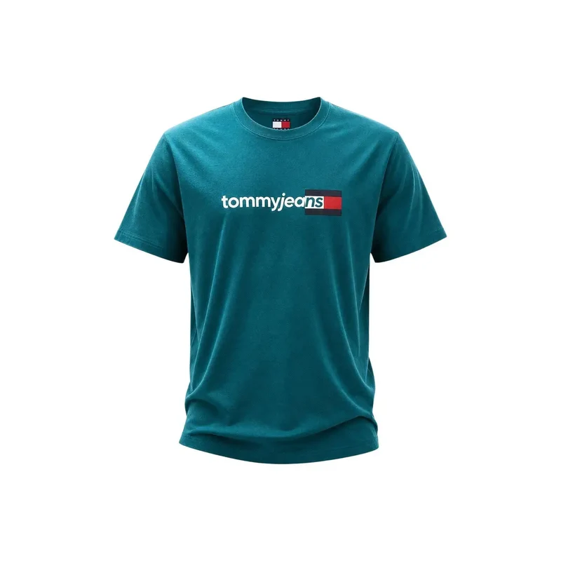 Tommy Hilfiger Grünes Herren-T-Shirt aus Bio-Baumwolle