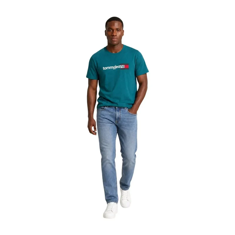 Tommy Hilfiger Grünes Herren-T-Shirt aus Bio-Baumwolle