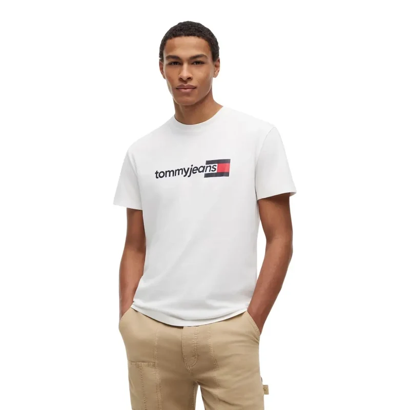 Tommy Hilfiger Weißes Herren-T-Shirt aus Bio-Baumwolle