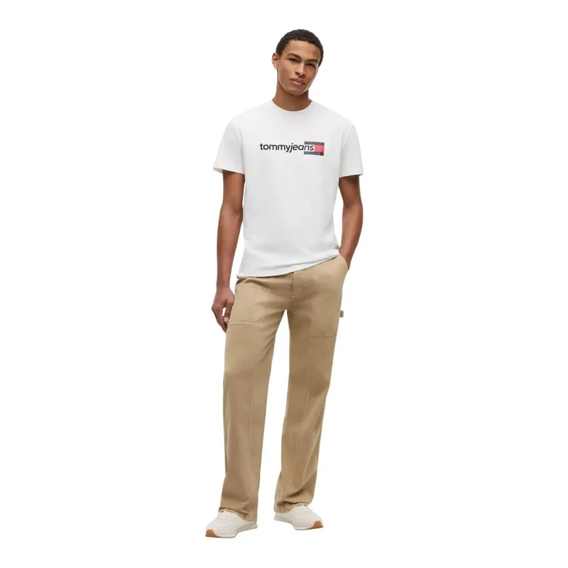 Tommy Hilfiger Weißes Herren-T-Shirt aus Bio-Baumwolle