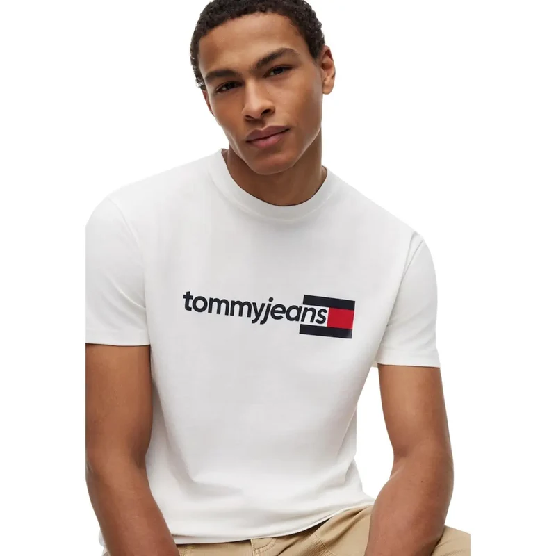 Tommy Hilfiger Weißes Herren-T-Shirt aus Bio-Baumwolle