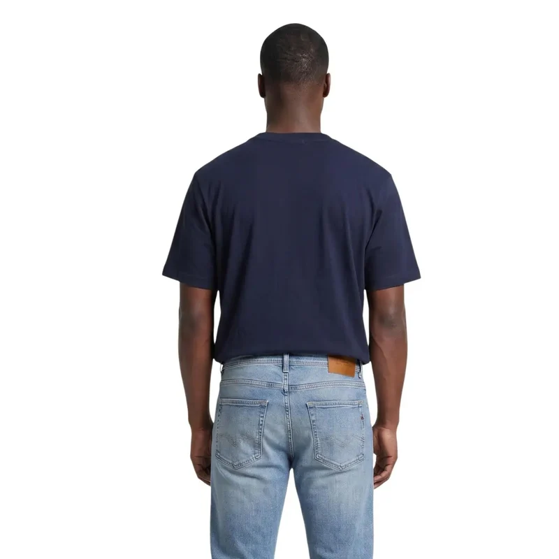 Calvin Klein Herren T-Shirt aus blauer Baumwolle mit Rundhalsausschnitt