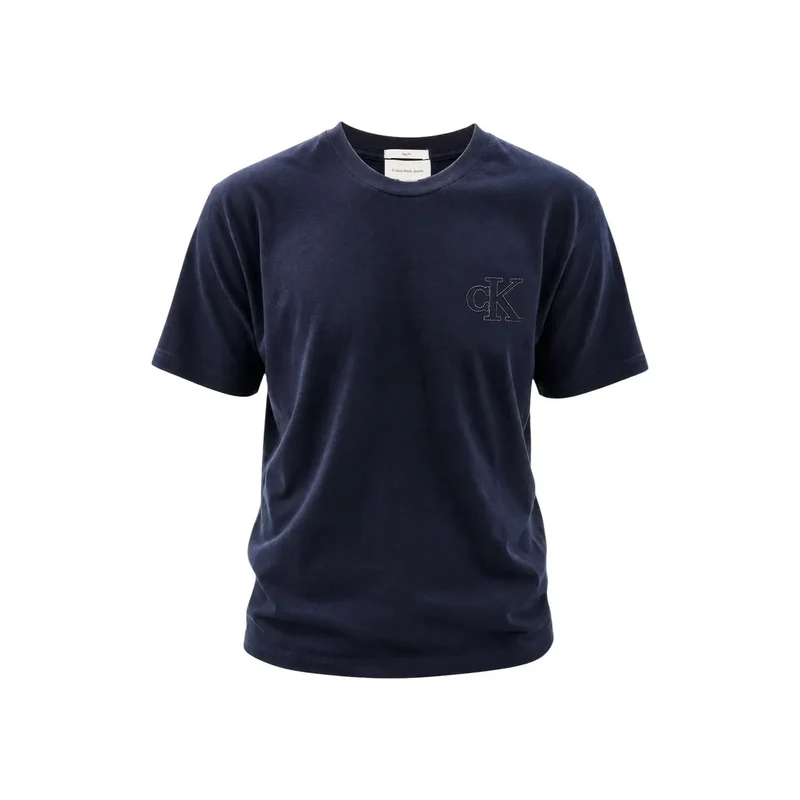 Calvin Klein Herren T-Shirt aus blauer Baumwolle mit Rundhalsausschnitt