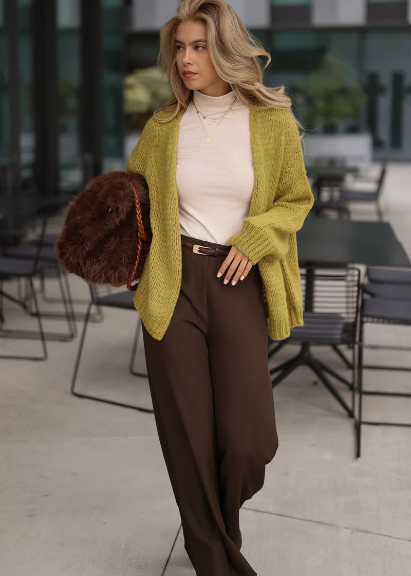Oversize Cardigan - olivgrün