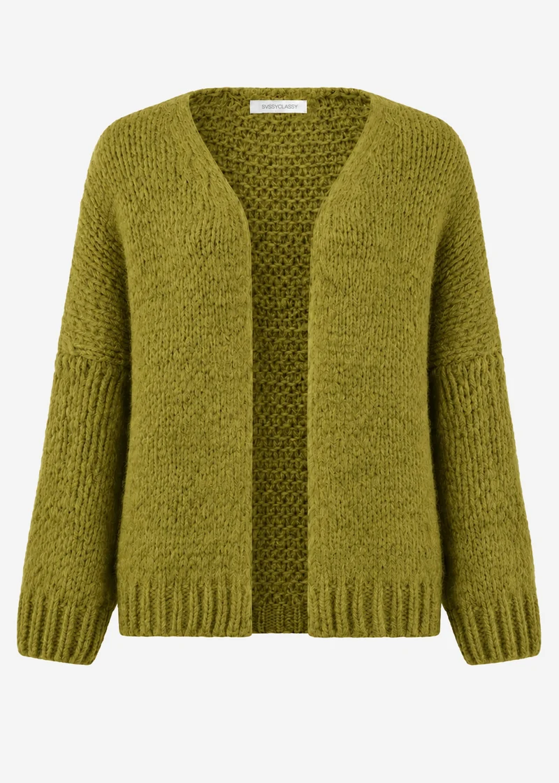 Oversize Cardigan - olivgrün