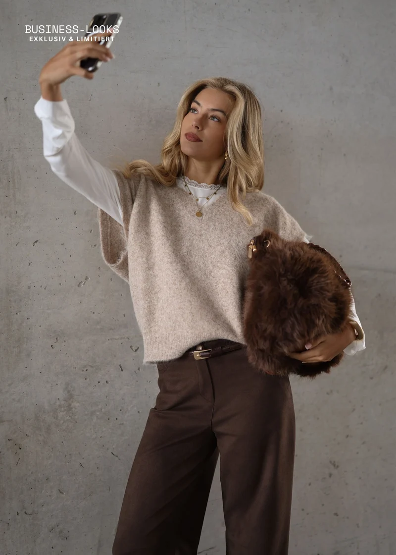 Pullunder mit V-Ausschnitt - beige
