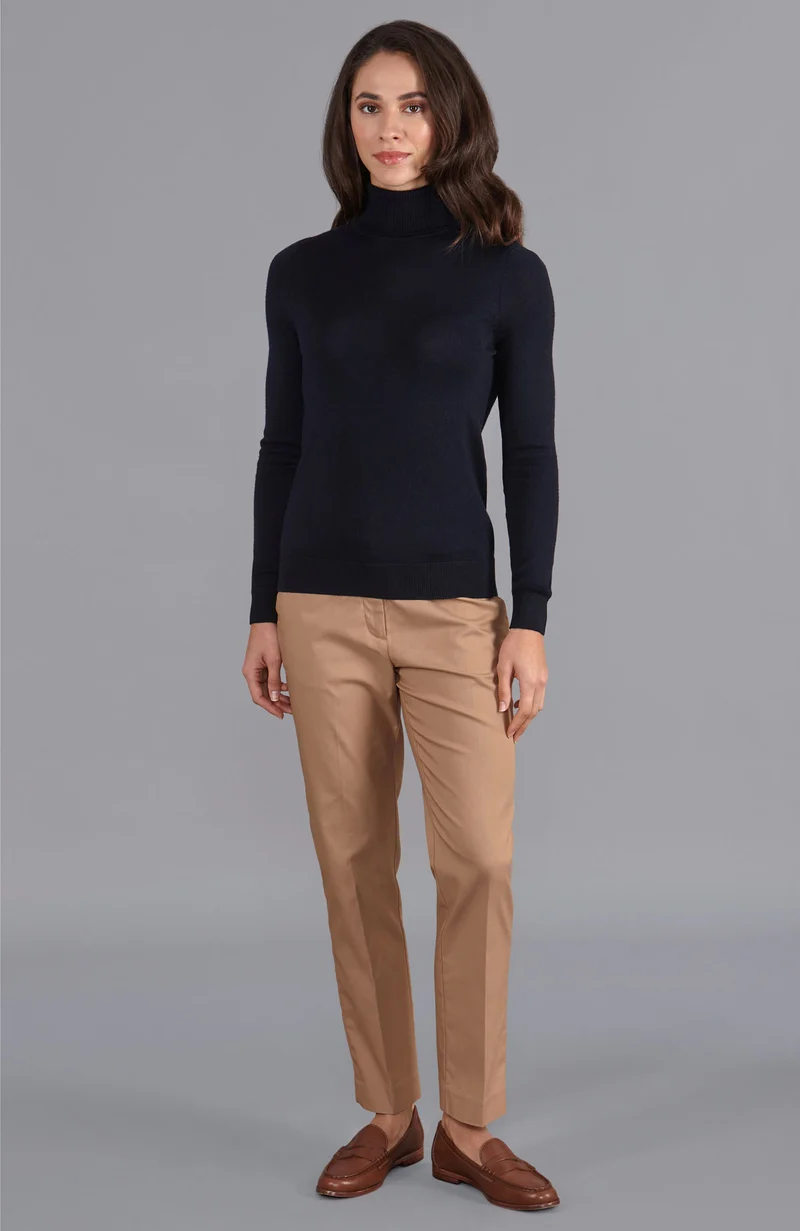 Rollkragenpullover aus reiner extrafeiner Merinowolle für Damen