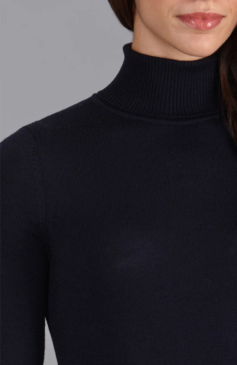 Rollkragenpullover aus reiner extrafeiner Merinowolle für Damen