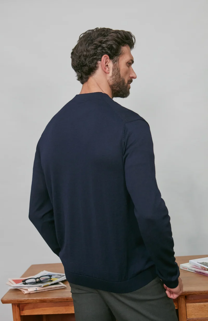 Leichter Herren-Cardigan aus extrafeiner Merinowolle