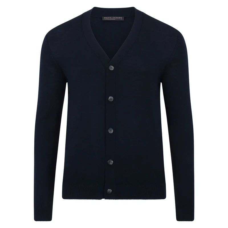 Leichter Herren-Cardigan aus extrafeiner Merinowolle