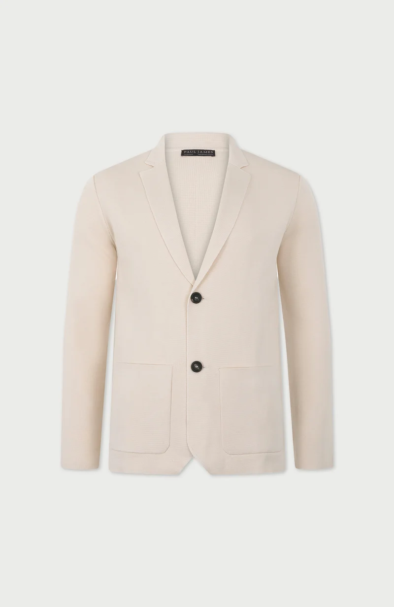 Mens Lightweight Mercerised Cotton Knitted Blazer
