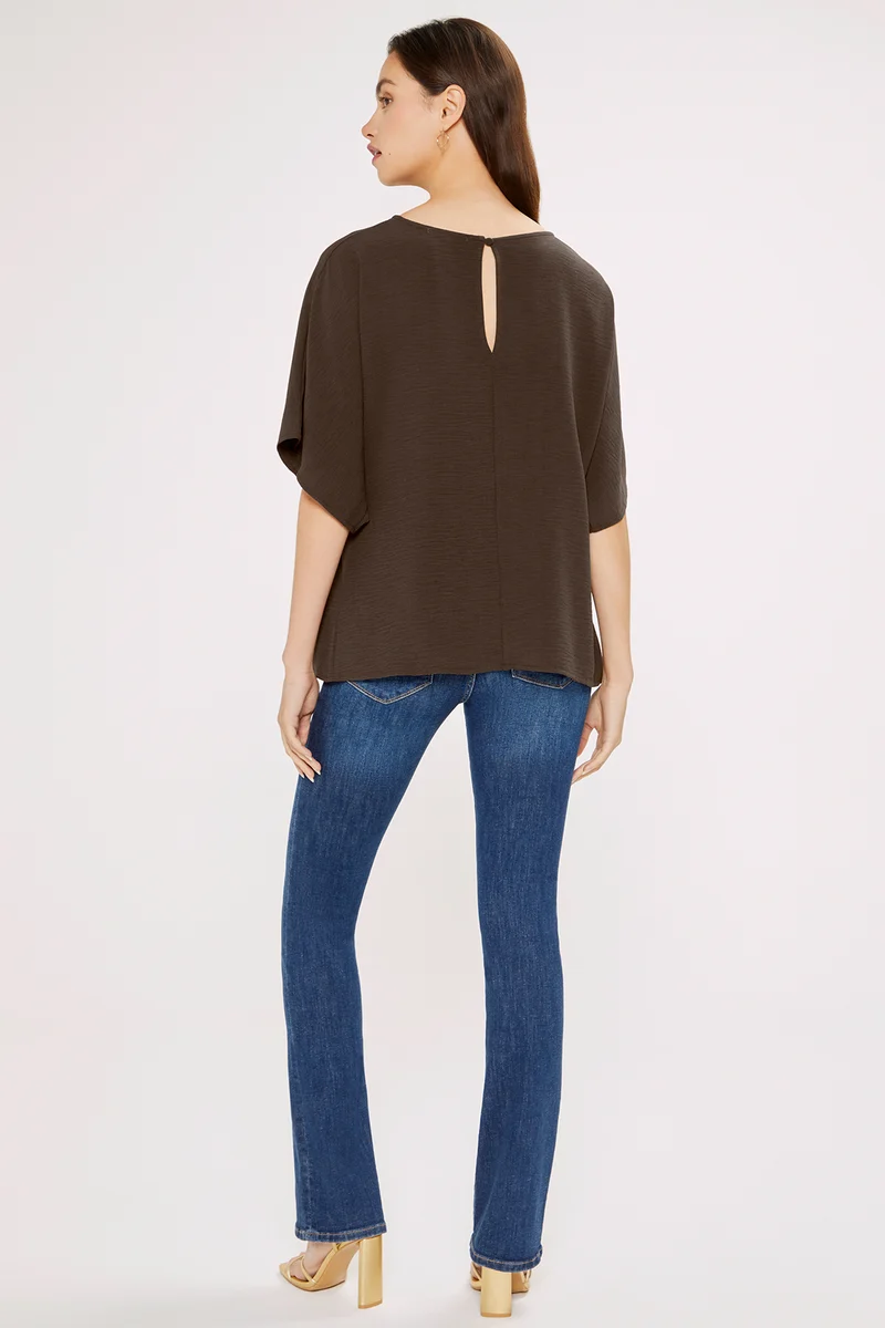 Blair Front Tie Top | Chocolate Brown