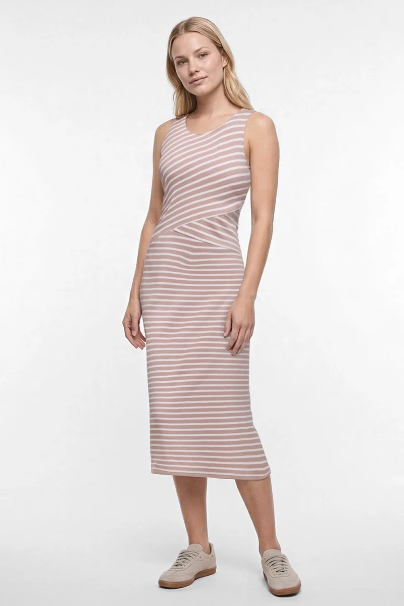 Kami Midi Dress | Stucco Amy Stripe
