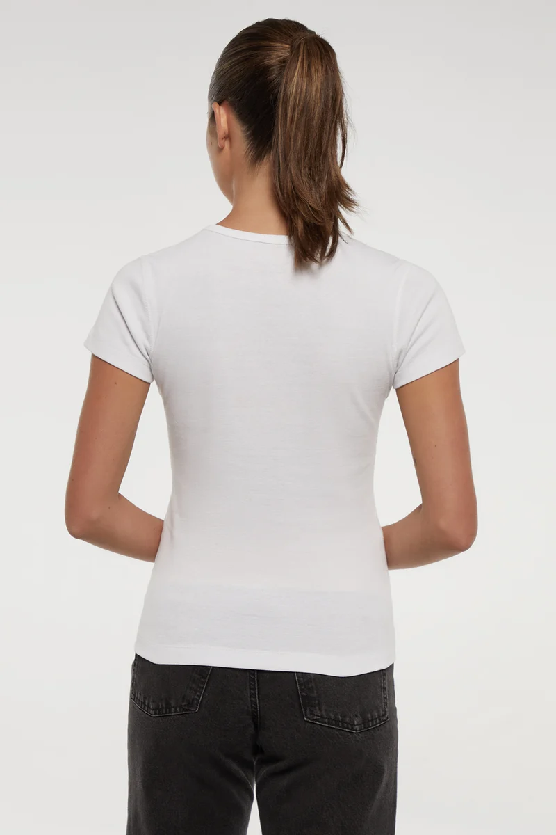 Crew-Neck Short Sleeve Tee | White