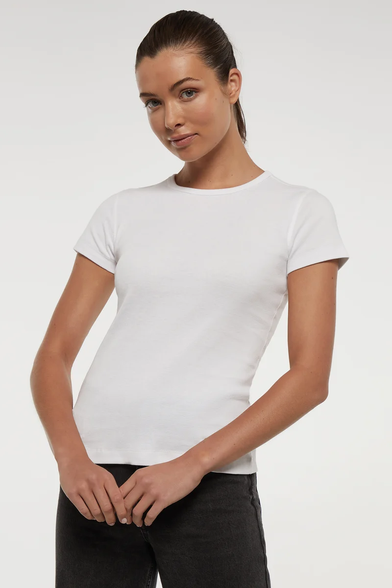 Crew-Neck Short Sleeve Tee | White