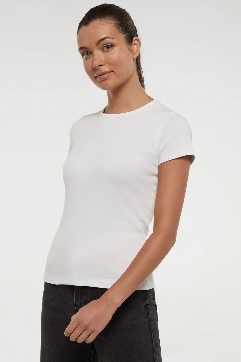 Crew-Neck Short Sleeve Tee | White