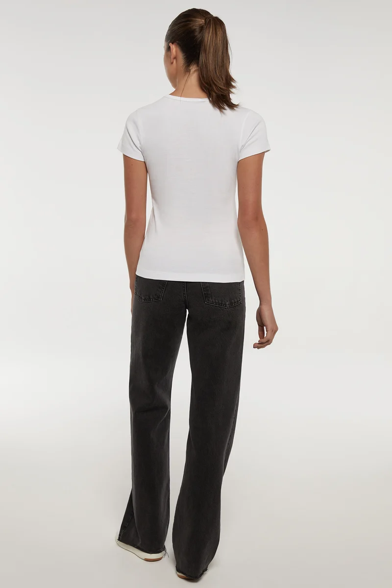Crew-Neck Short Sleeve Tee | White