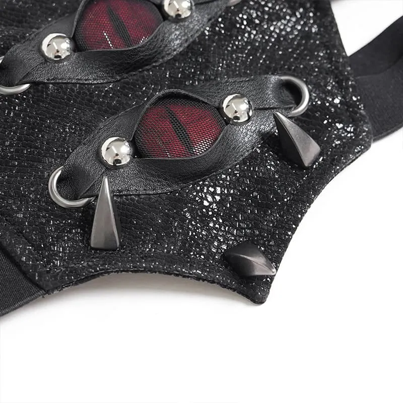 Gothic-Gürtel mit Stacheln und bösen Augen für Damen