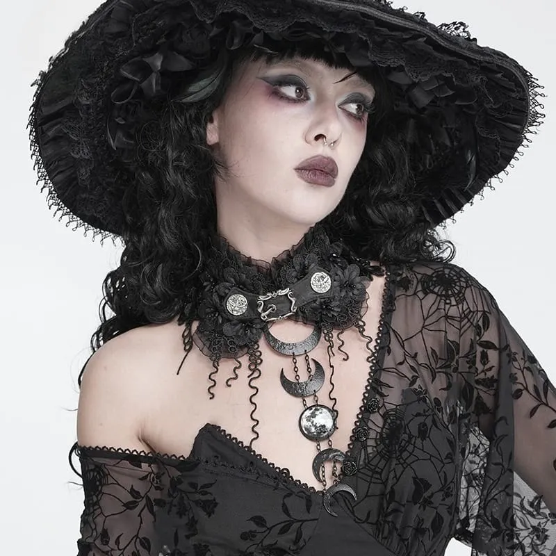 Gothic-Halskette für Damen mit Blumenquasten