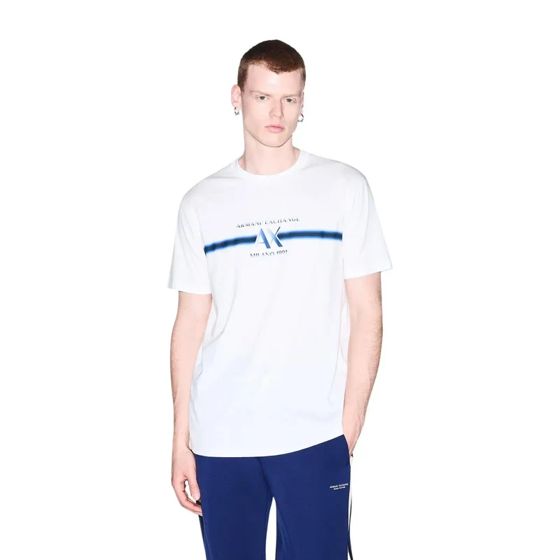 Armani Exchange Weißes Baumwoll-T-Shirt für Herren