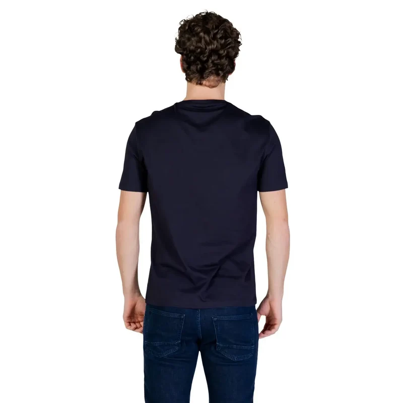 Armani Exchange Herren T-Shirt aus blauer Baumwolle mit Rundhalsausschnitt