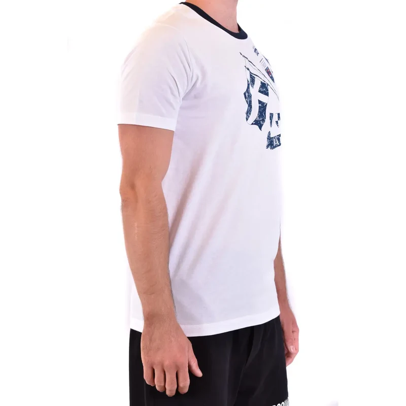 Paul and Shark Herren T-Shirt aus weißer Baumwolle, normale Passform