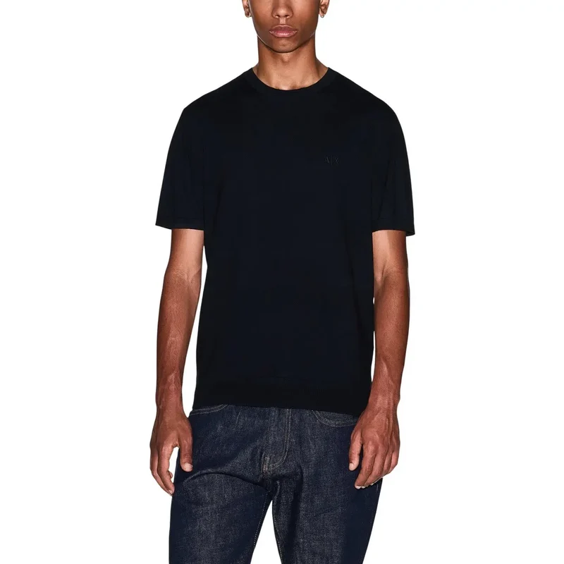 Armani Exchange Schwarzes Baumwoll-T-Shirt für Herren