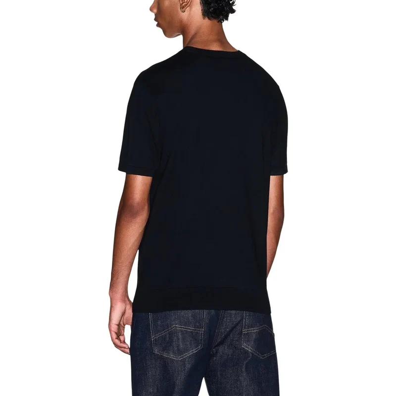 Armani Exchange Schwarzes Baumwoll-T-Shirt für Herren