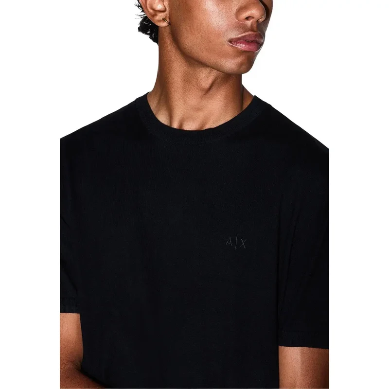 Armani Exchange Schwarzes Baumwoll-T-Shirt für Herren